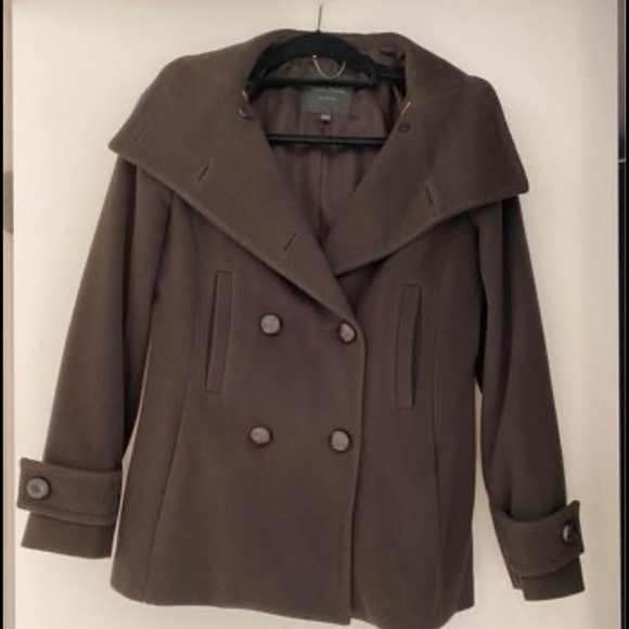 Aritzia T. Babaton Chocolate Brown Howell Wool Coat - Picture 1 of 3